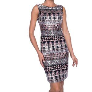 NEW Frank Lyman Gunmetal Blush Cocktail Dress